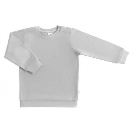 Leela Cotton - Bio Kinder Sweatshirt mit Waffelstruktur, grau-melange