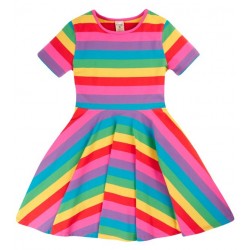 frugi - Bio Kinder Jersey Kleid kurzarm "Sunshine" Regenbogen